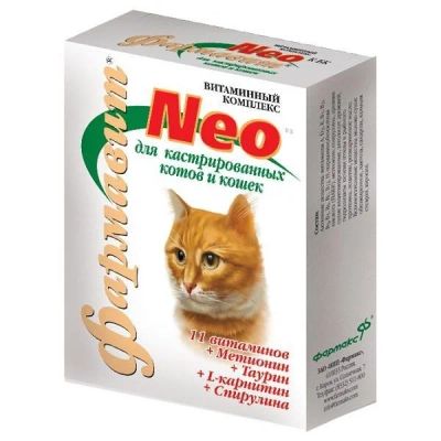 Лот: 16213617. Фото: 1. Витамины Фармавит Neo для кастрированных... Косметика для животных