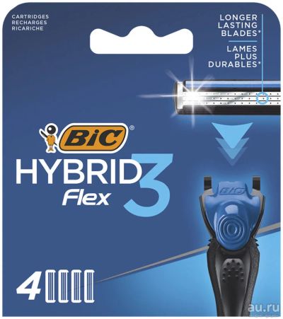 Лот: 18499004. Фото: 1. BIC Flex 3 Hybrid сменные кассеты... Бритвенные станки и лезвия