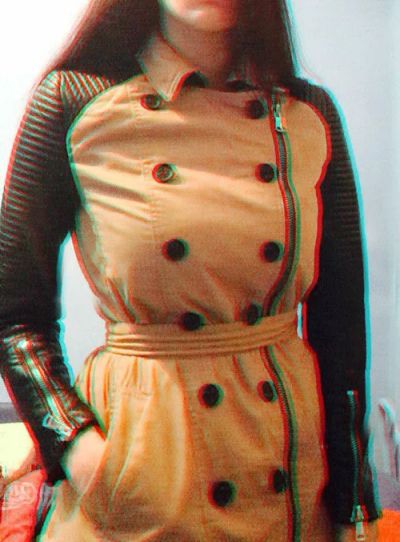 Лот: 6879575. Фото: 1. Плащ с кожаными рукавами, Stradivarius. Верхняя одежда