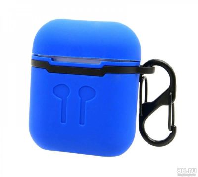 Лот: 17355829. Фото: 1. Чехол для AirPods AAA синий с... Чехлы, бамперы