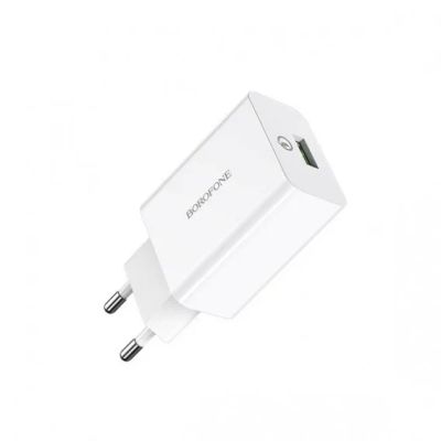 Лот: 19465912. Фото: 1. Адаптер 220V->USB 3A QC3.0 Borofone... Зарядные устройства, блоки питания, адаптеры сетевые для смартфонов
