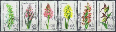 Лот: 25052990. Фото: 1. 1976. ГДР. Орхидеи. Полная серия... Марки