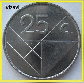Лот: 16749732. Фото: 1. Аруба 25 центов 2003 (9). Европа