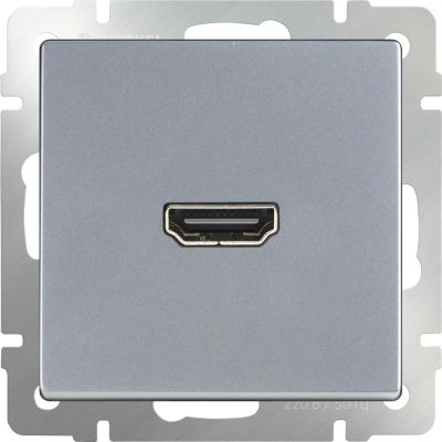 Лот: 14800930. Фото: 1. Розетка HDMI / WL06-60-11 (серебрянный... Электроустановочные изделия