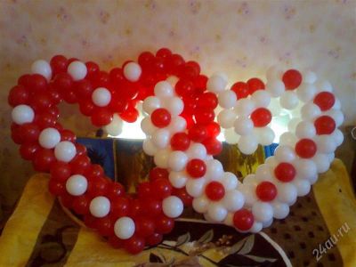 Лот: 2140086. Фото: 1. Переплетенные сердца из воздушных... Другое (сувениры, подарки)