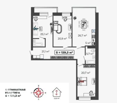 Лот: 21116773. Фото: 1. Продажа Квартира Абакан, Авиаторов... Квартиры, студии