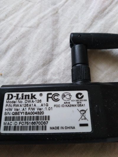 Лот: 14766210. Фото: 1. Wi-Fi адаптер D-link DWA-126. WiFi, Bluetooth адаптеры