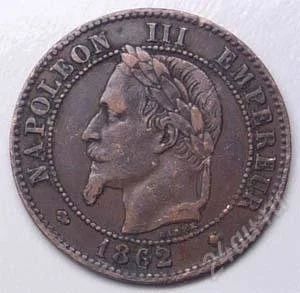Лот: 856831. Фото: 1. Франция. 2 сантим 1862. Наполеон... Европа