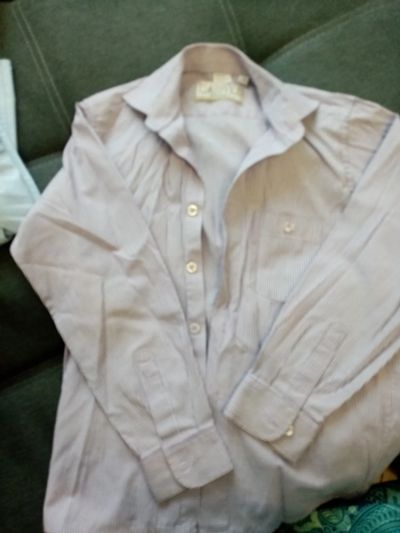 Лот: 20715686. Фото: 1. Рубашка в полоску фиолетовая. Рубашки, блузки, водолазки