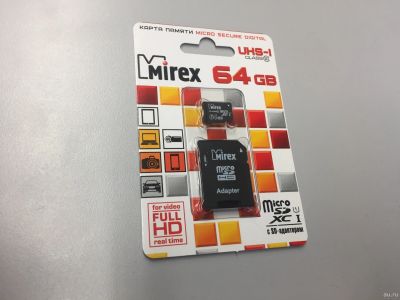 Лот: 13397251. Фото: 1. Карта памяти c SD-адаптером Mirex... Карты памяти
