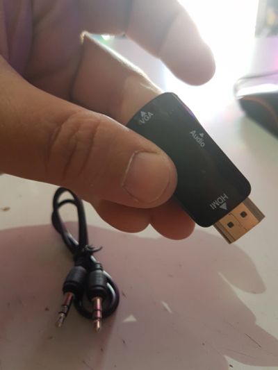 Лот: 13995422. Фото: 1. HDMI-vga переходник с audio. реально... Шлейфы, кабели, переходники