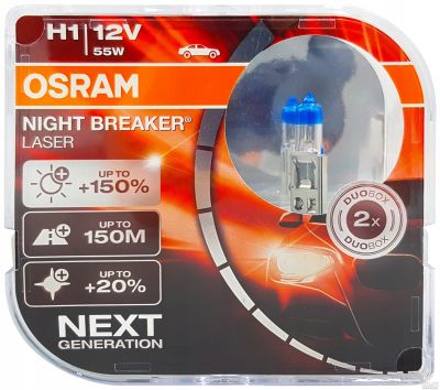 Лот: 15894433. Фото: 1. H1 55w Osram Night Breaker Laser... Оптика и освещение