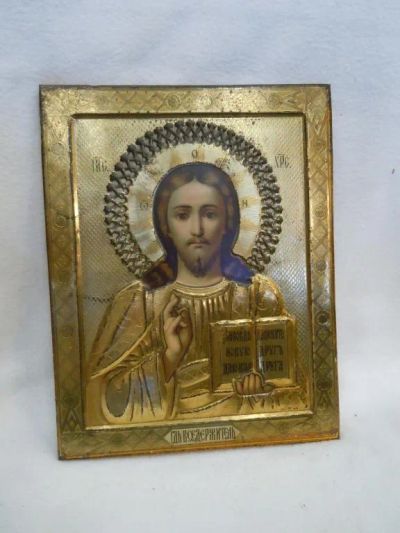 Лот: 25734171. Фото: 1. Икона "Господь Вседержитель... Другое (антиквариат)