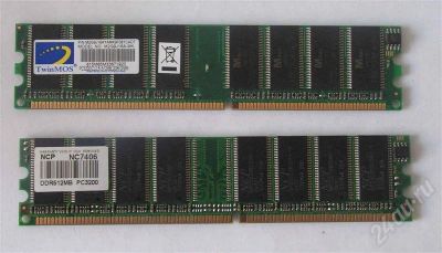 Лот: 687968. Фото: 1. 512Mb DDR PC3200 400MHz (два модуля... Оперативная память