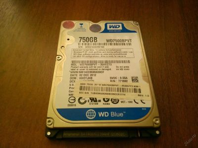 Лот: 5733845. Фото: 1. Жесткий диск WD7500BPVT на 750... Жёсткие диски (HDD)