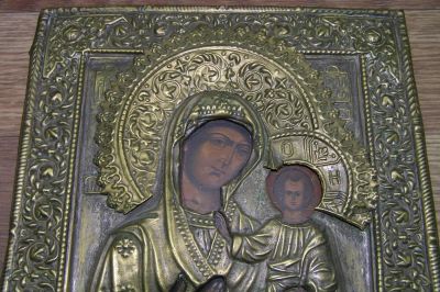 Лот: 9437850. Фото: 1. Рукописная Иверская икона Божьей... Иконы