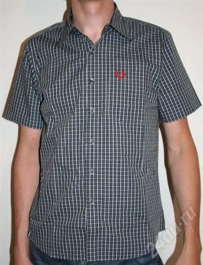 Лот: 408914. Фото: 1. Рубашка FRED PERRY Tartan темно-серая... Рубашки, водолазки