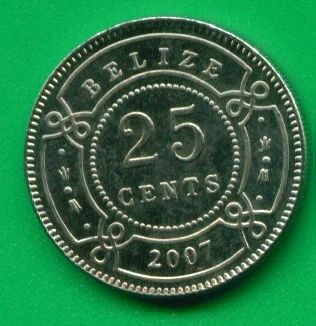 Лот: 8862748. Фото: 1. Белиз 25 центов 2007 (с341). Америка