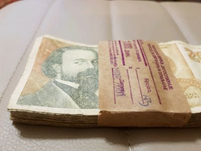 Лот: 11970082. Фото: 1. Пачка 100шт банкнот Югославии. Россия, СССР, страны СНГ