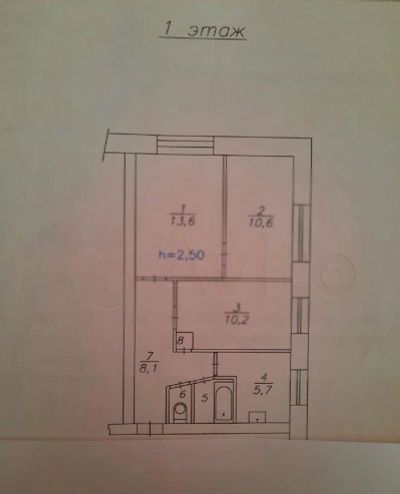 Лот: 17776261. Фото: 1. 3-к квартира, 51.6 м², 1/5 эт. Квартиры, студии
