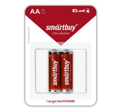 Лот: 19939211. Фото: 1. Батарейки АА 2шт Smartbuy блистер. Батарейки, аккумуляторы, элементы питания