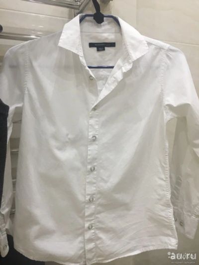 Лот: 13232441. Фото: 1. Рубашка белая \\ 140см. Рубашки, блузки, водолазки