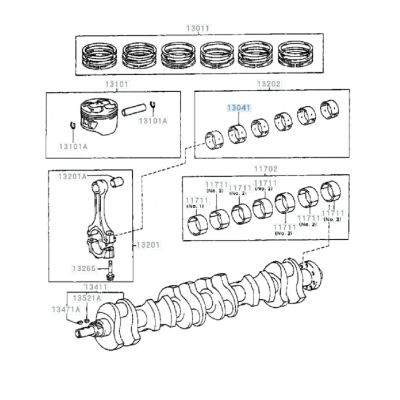 Лот: 25798644. Фото: 1. Вкладыш шатунный Toyota 1JZ-GE... Двигатель и элементы двигателя