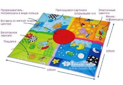 Лот: 3448347. Фото: 1. Развивающий коврик с бортиками... Развивающие коврики
