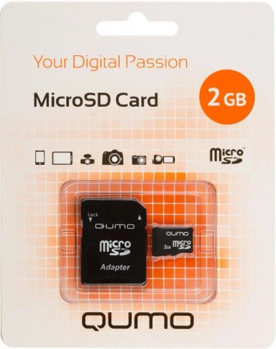 Лот: 14578142. Фото: 1. Карта памяти MicroSD 2Gb Qumo... Карты памяти