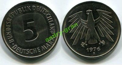 Лот: 6006995. Фото: 1. 0243 Германия 5 марок АЦ 1976... Германия и Австрия