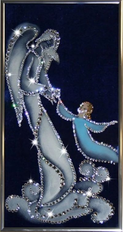 Лот: 21290911. Фото: 1. Картина Ангел-хранитель с кристаллами... Другое (сувениры, подарки)