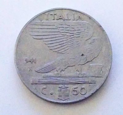 Лот: 24998408. Фото: 1. Италия 50 чентезимо 1941. Европа