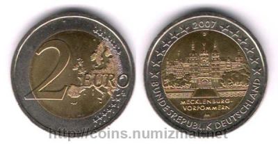 Лот: 4892304. Фото: 1. 2 евро 2007 года Германия А Федеральные... Европа