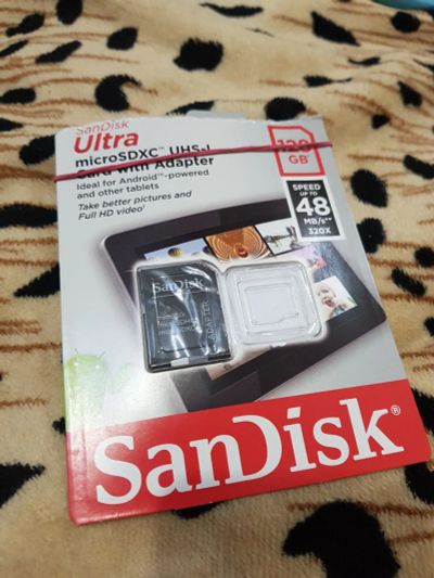 Лот: 10568036. Фото: 1. MicroSD XC Sandisk Ultra 128 gb... Карты памяти