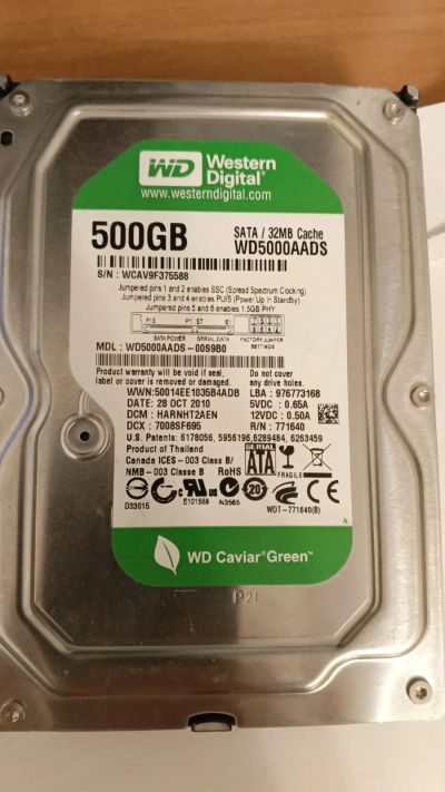 Лот: 17164006. Фото: 1. WD HDD 3,5", 32 Мб, SATA, 500Gb... Жёсткие диски (HDD)