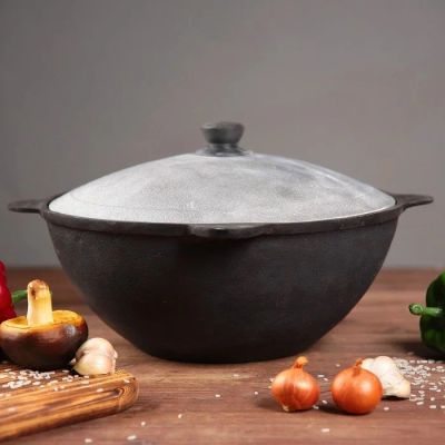 Лот: 15818913. Фото: 1. Казан чугунный 10 л. с круглым... Жаровни, казаны