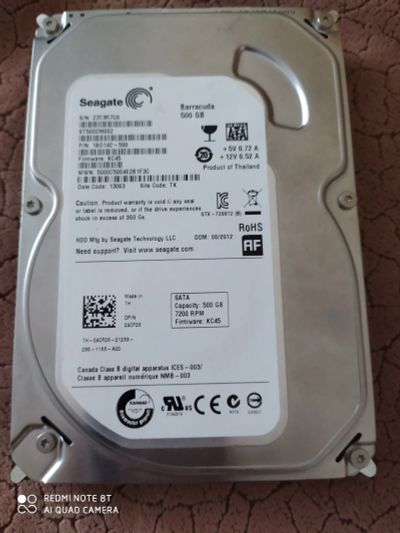 Лот: 16458279. Фото: 1. 500 Гб Seagate Barracuda, SATA... Жёсткие диски (HDD)
