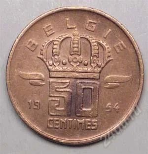 Лот: 1447258. Фото: 1. Бельгия. 50 сантим 1954г. Европа