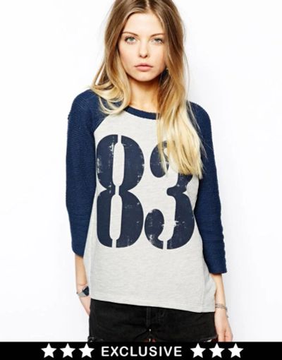 Лот: 6829836. Фото: 1. топ реглан ASOS с рукавами в рубчик. Футболки, топы и майки