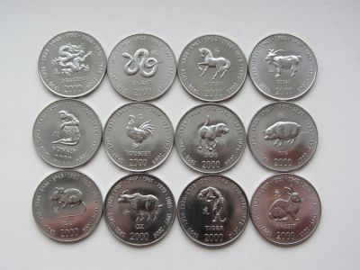 Лот: 3547814. Фото: 1. Сомали , набор из 12 монет 2000... Наборы монет