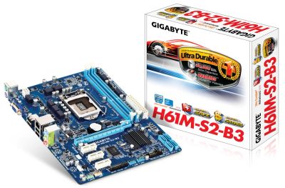 Лот: 7742811. Фото: 1. Плата материнская Gigabyte GA-H61M-S2-B3... Материнские платы