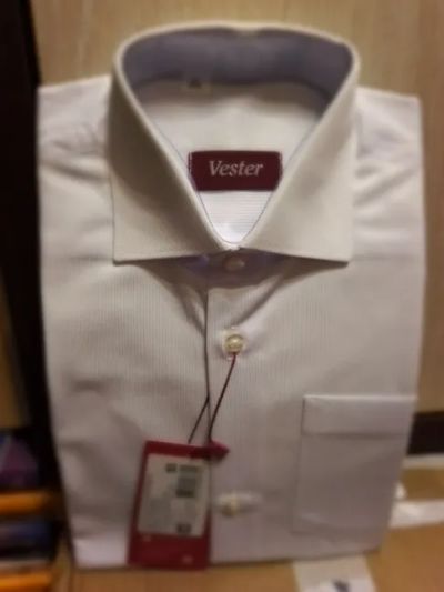 Лот: 19377558. Фото: 1. рубашка новая белая, 128-134. Рубашки, блузки, водолазки