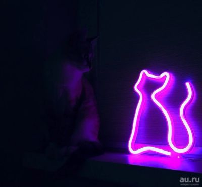 Лот: 13399087. Фото: 1. Неоновая Лампа "Кошка". Другое освещение