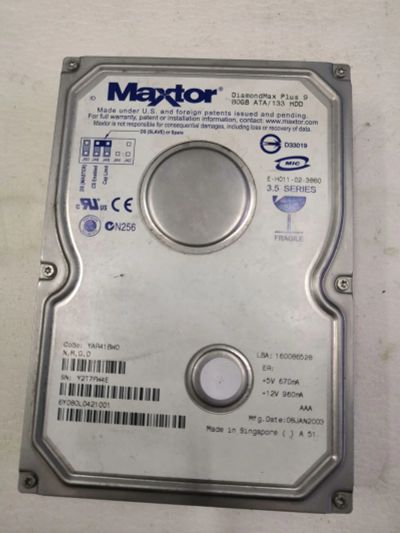 Лот: 16730001. Фото: 1. Жёсткий диск на 80GB Это аукцион... Микроконтроллеры
