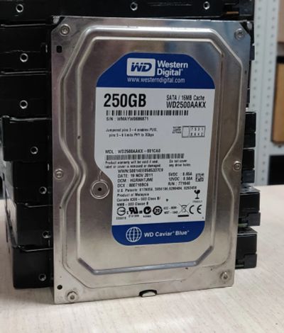 Лот: 20352766. Фото: 1. HDD 250 Гб/WD/3,5''/Sata/7200об... Жёсткие диски (HDD)