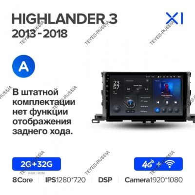 Лот: 20831308. Фото: 1. Магнитола Teyes X1 Toyota Highlander... Автомагнитолы
