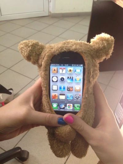 Лот: 3257993. Фото: 1. Чехол Медведь на iPhone 4/4s. Чехлы, бамперы