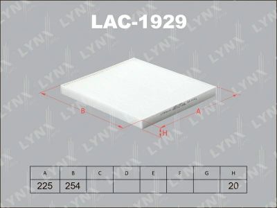 Лот: 13357162. Фото: 1. Lynx LAC-1929 Салонный фильтр. Расходные материалы