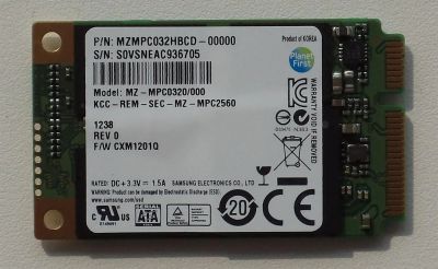 Лот: 3047750. Фото: 1. SSD mSata Samsung MZ-MPC0320/000... Жёсткие диски (HDD)
