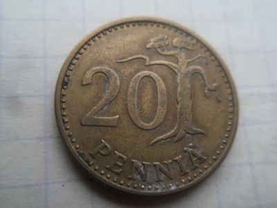 Лот: 21244191. Фото: 1. Финляндия 20 пенни 1964. Европа